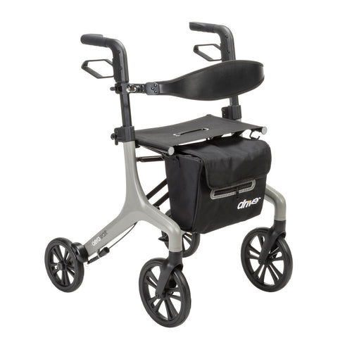 AeroWalk Ultra-Lite rollator in Gray, three-quarter view