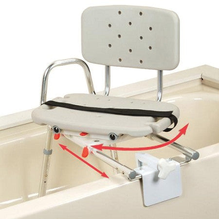 Snap-N-Save Sliding Tub-Mount Transfer Bench | Swivel Seat — view 2