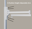 LRT 5-position height-adjustable arm mounting bracket