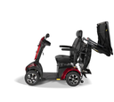 Scooterpac canopy unfolding — frame swinging up over the seat