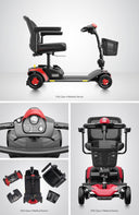 Go Go Elite Traveller Gen 3 Platinum in Cardinal Red — front, side and rear views