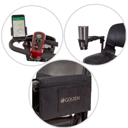 Golden Scooter Accessory Value Pack MBA-KIT-ACCESS1 — cell phone holder, cup holder and armrest bag