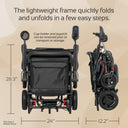 Rascal Carbon Cruiser folded dimensions — 28.3 in H x 24 in W x 12.2 in D