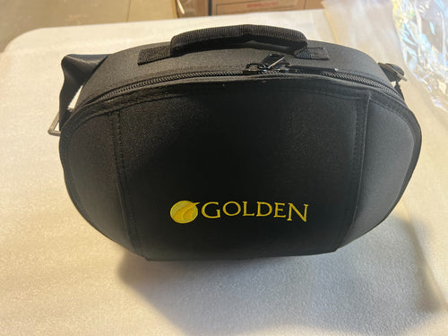 Golden hard-sided backpack-style travel case MBA-BAG-GSBP — AME product photo