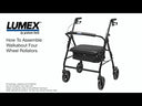Drive Medical Basic Four-Wheel Rollator with Padded Seat