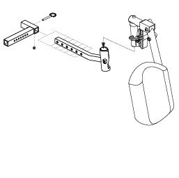 Residual Limb Support — Left (Jazzy EVO 613 / 614 / 614HD) — Pride Mobility part KITASMB1593 (manufacturer image)