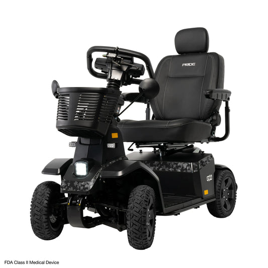 PX4 4-Wheel Stability Mobility Scooter by Pride in Black, Left View