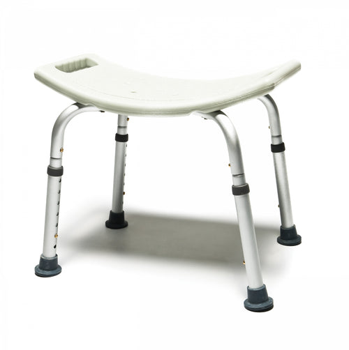 Deluxe Stationary Shower Chair in White, Tool-Free Assembly