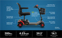 Go Go Elite Traveller Gen 3 side profile with dimension callouts