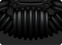 Close-up of the shock-absorbing rollers on a WHILL Model C Lite omni wheel.