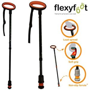 Improved Grip Flexyfoot Shock Absorbing Cork Handle Walking Stick Choice of Colours Available Here Improved Safety Improved Comfort Colour: Orange 